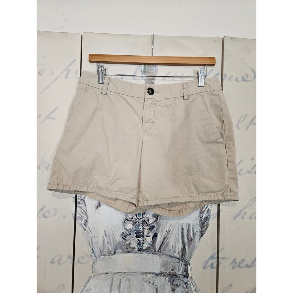 Gap Aubrey Chino Shorts 6 Khaki Beige Preppy Casual Summer Cotton Pocketed